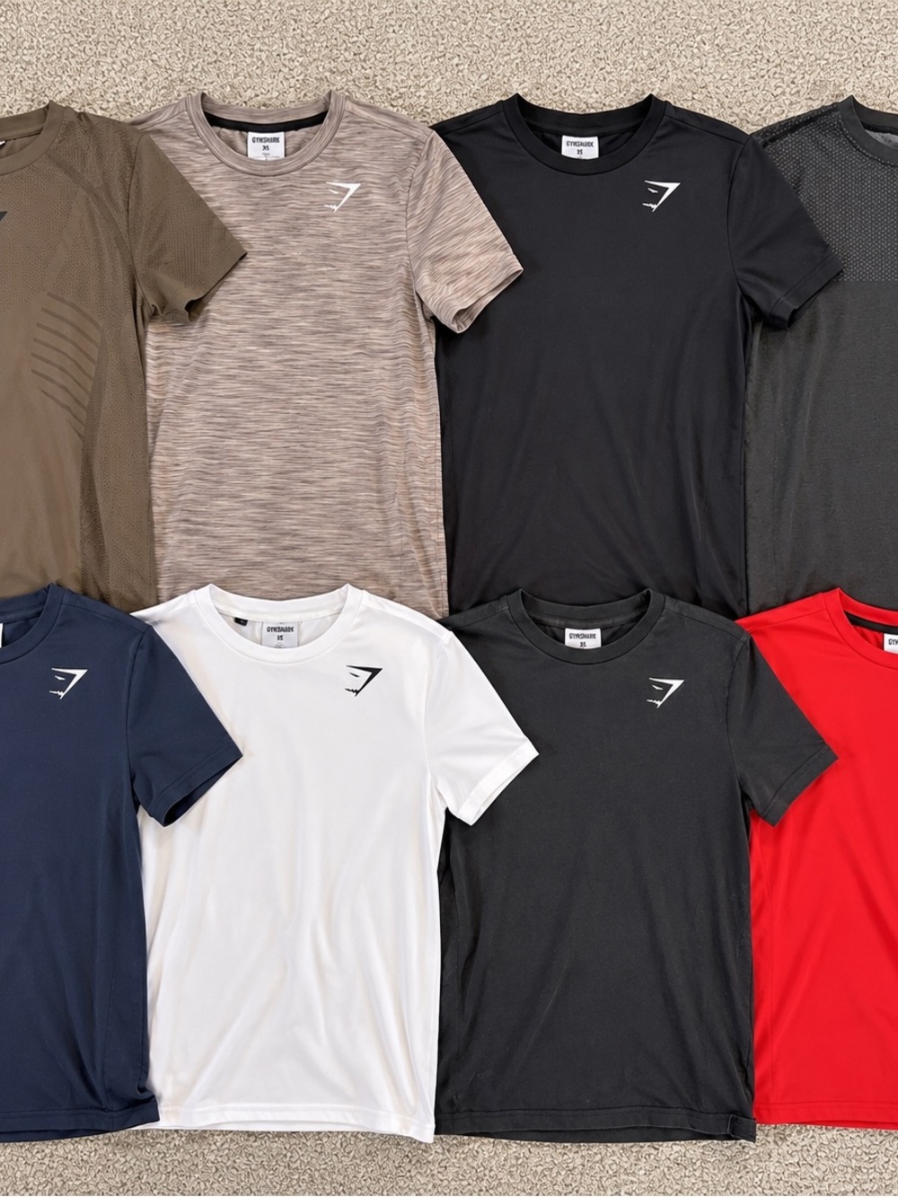 Gymshark Men’s XS Workout Shirt Lot – 8 Athletic Training T-Shirts